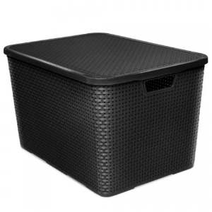 CAIXA RATTAN ARQPLAST PRETA 40L 25603